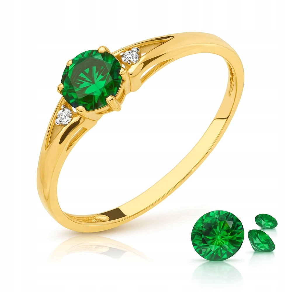 Zlatý Prstýnek 585 Zelené Očko