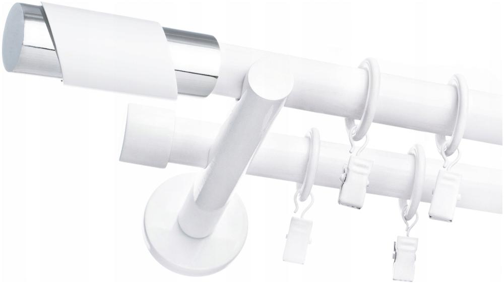 

Karnisz Nowoczesny Biały Podwójny Fi 19+19mm 300cm