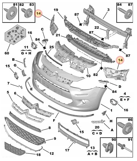 WSPORNIK MOCOWANIE LED C3 II 2013 LIFT Installation side Front