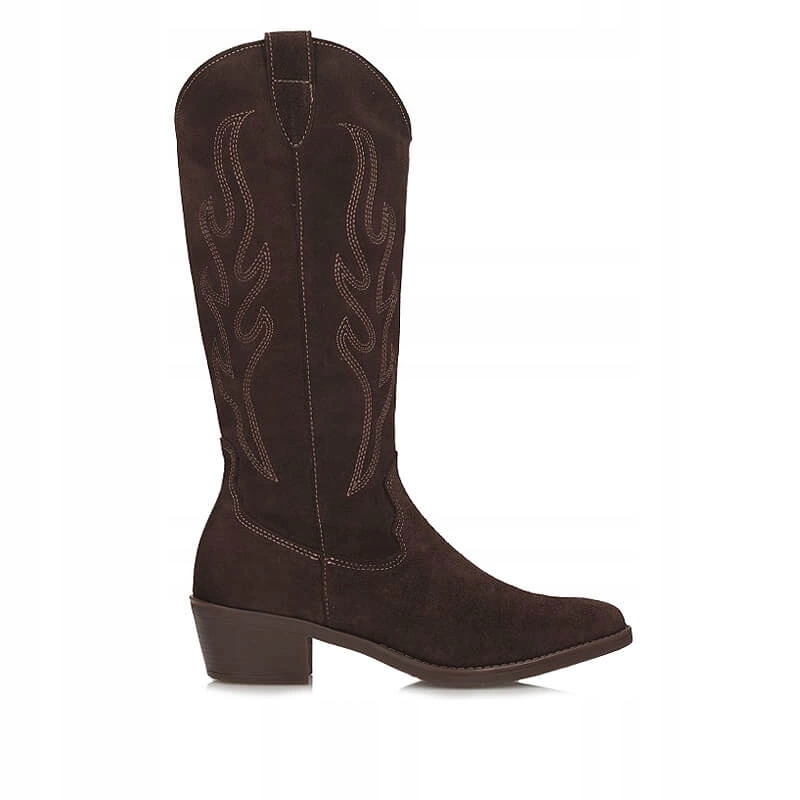 Čokoládové stylové dámské kozačky kovbojské boty Ryłko 4ZXT2__M_6TJF