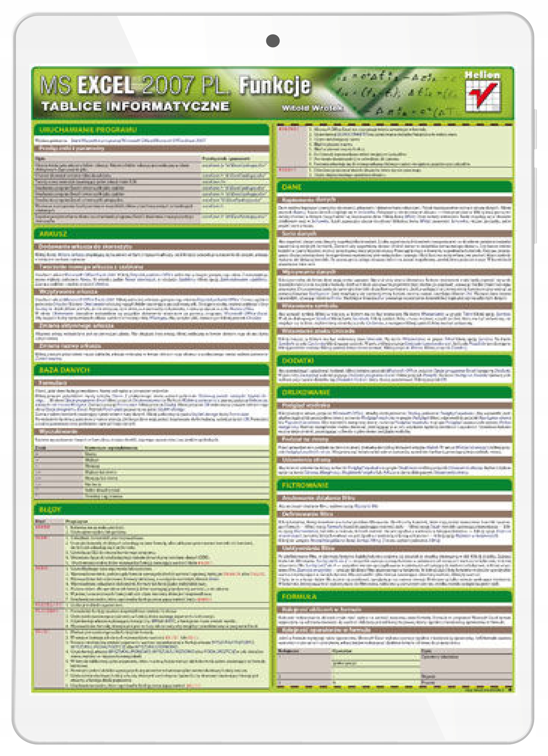 Tablice informatyczne. MS Excel 2007 PL. Funkcje