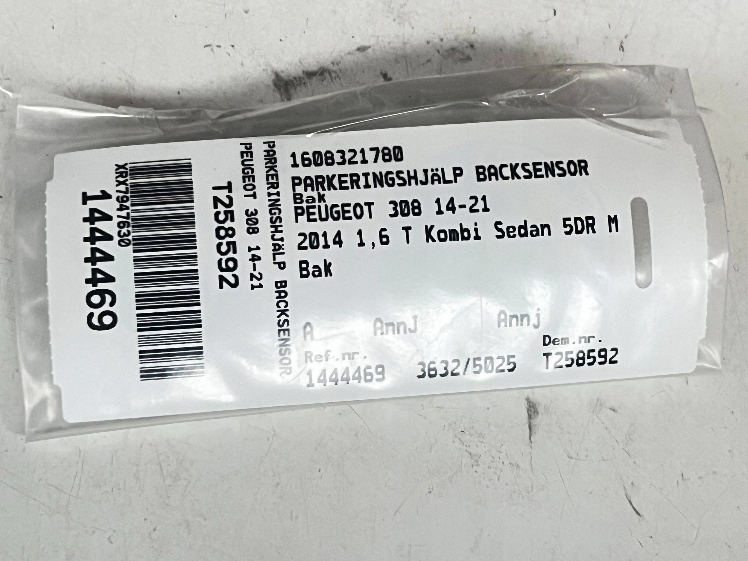 Sensor Parken PDC PEUGEOT 208 und 1608321780 @A