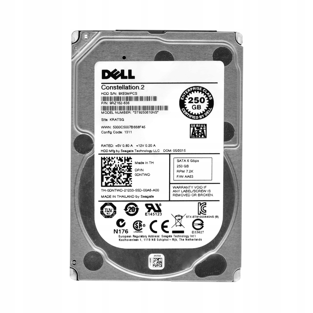 Dell 0DNTWD 250GB 7.2K 64MB Sata II 2.5'' ST9250610NS