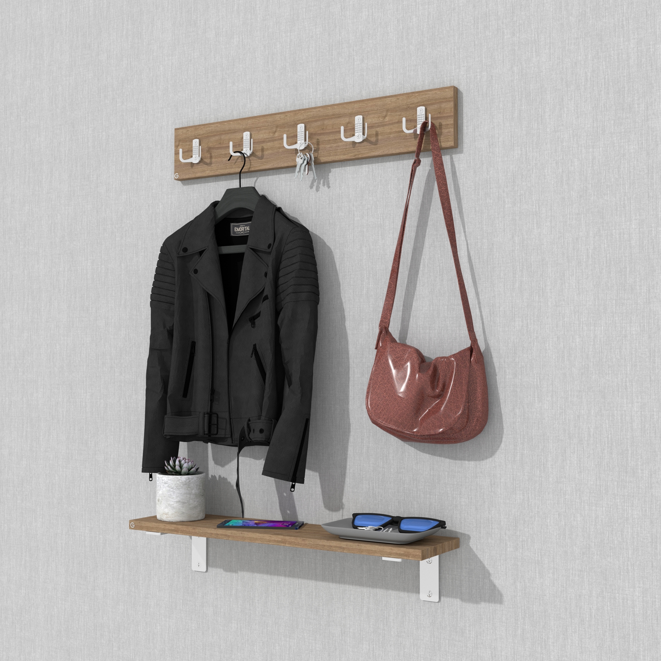 Wieszak, haczyk przykręcany na ubrania chrom mat Wysokość 46 mm