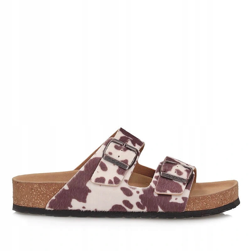 Nazouváky pantofle Rieker V6391-90 bílé a hnědé na platformě