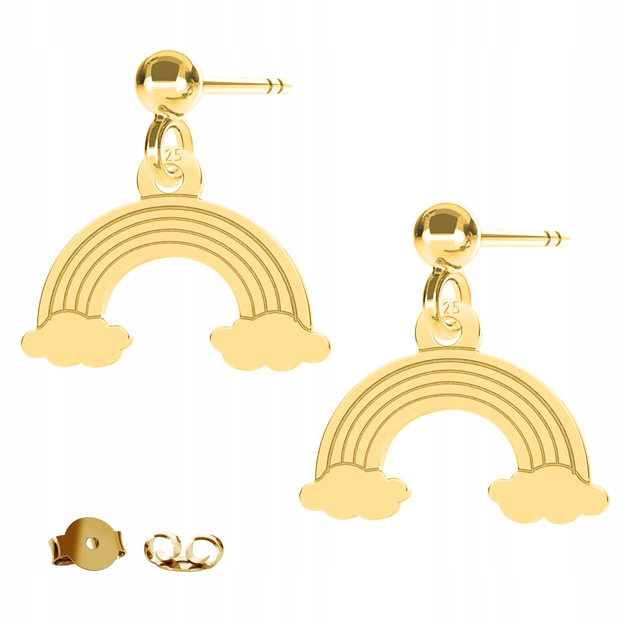 Náušnice zlaté Duha 925