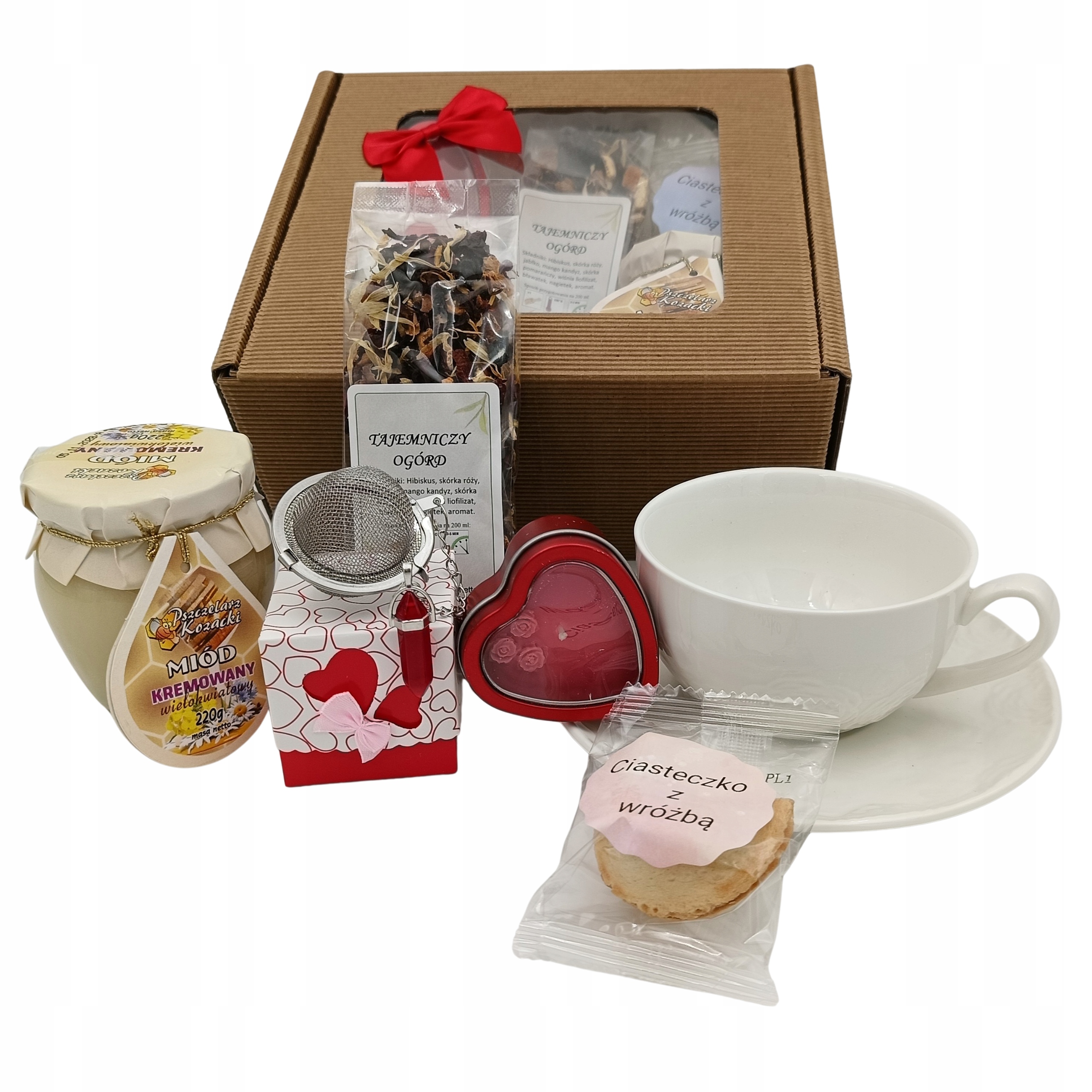 Levně Dárková Sada Dárek k narozeninám, jmeninám, Šálek Medu, Čaj, doplňky