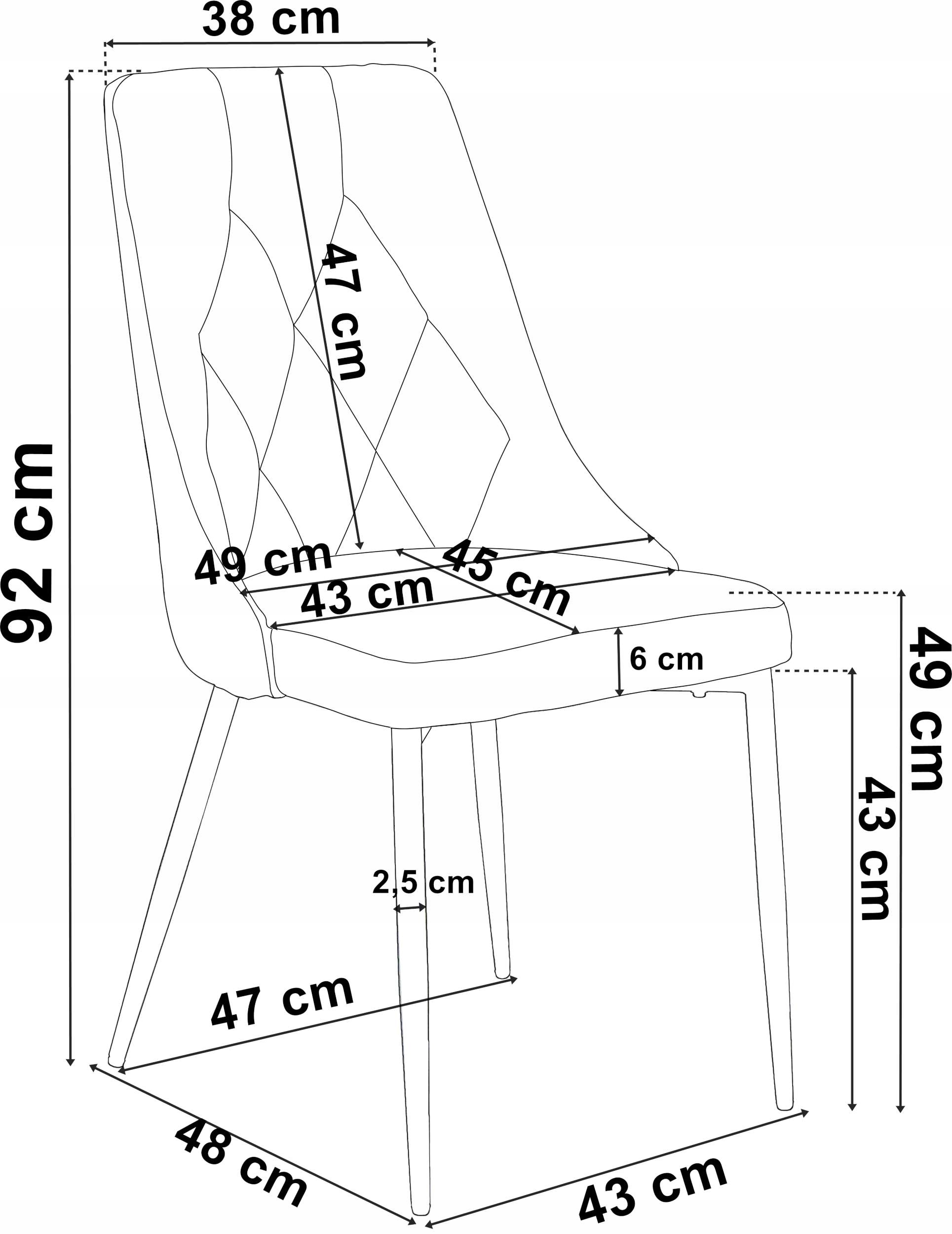 KRZESŁO TAPICEROWANE WELUROWE PIKOWANE LOFTOWE SKANDYNAWSKIE NOWOCZESNE Kolor korpusu czarny