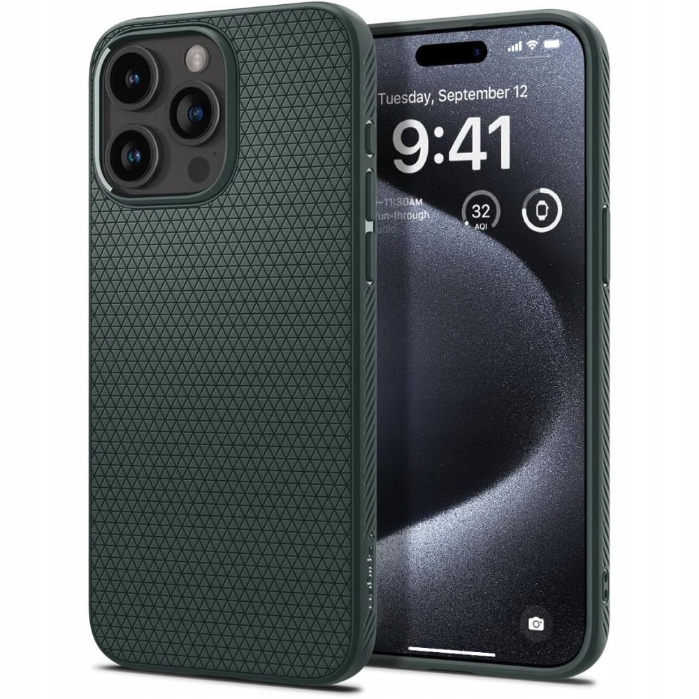 Etui Spigen Liquid Air do iPhone 16 Pro – ciemnozielone (Abyss Green)