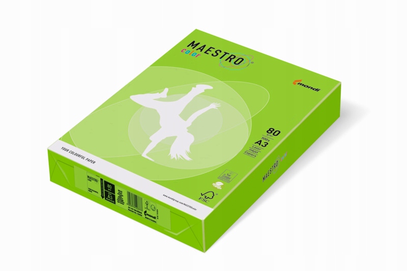

Papier kolor A4 80g a-500 intens zielony