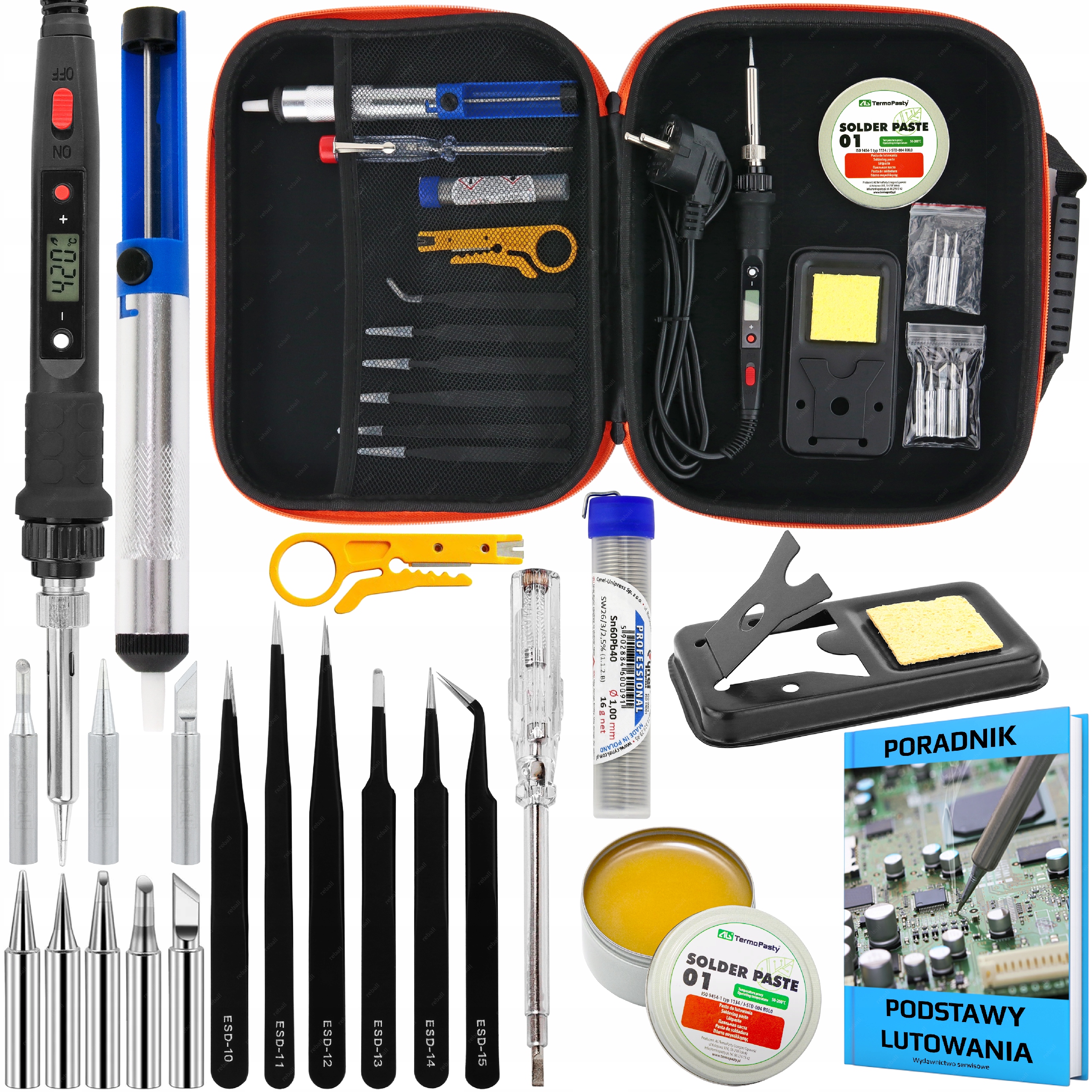 Lutownica Prezycyjna S801A 80W Zestaw Elektronika+ Akcesoria XL Nowy Model