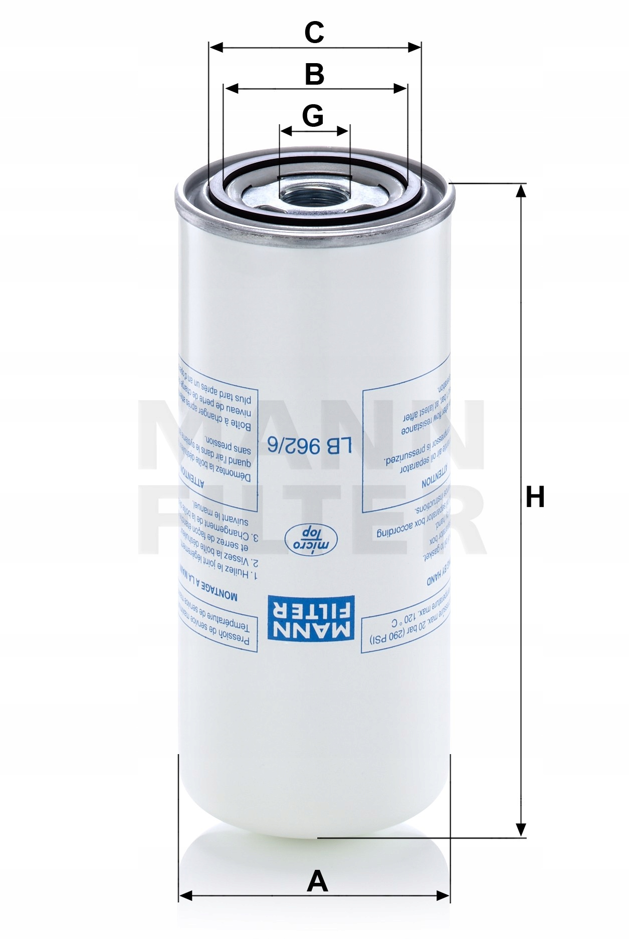 Filtr oleju MANN-FILTER LB 962/6