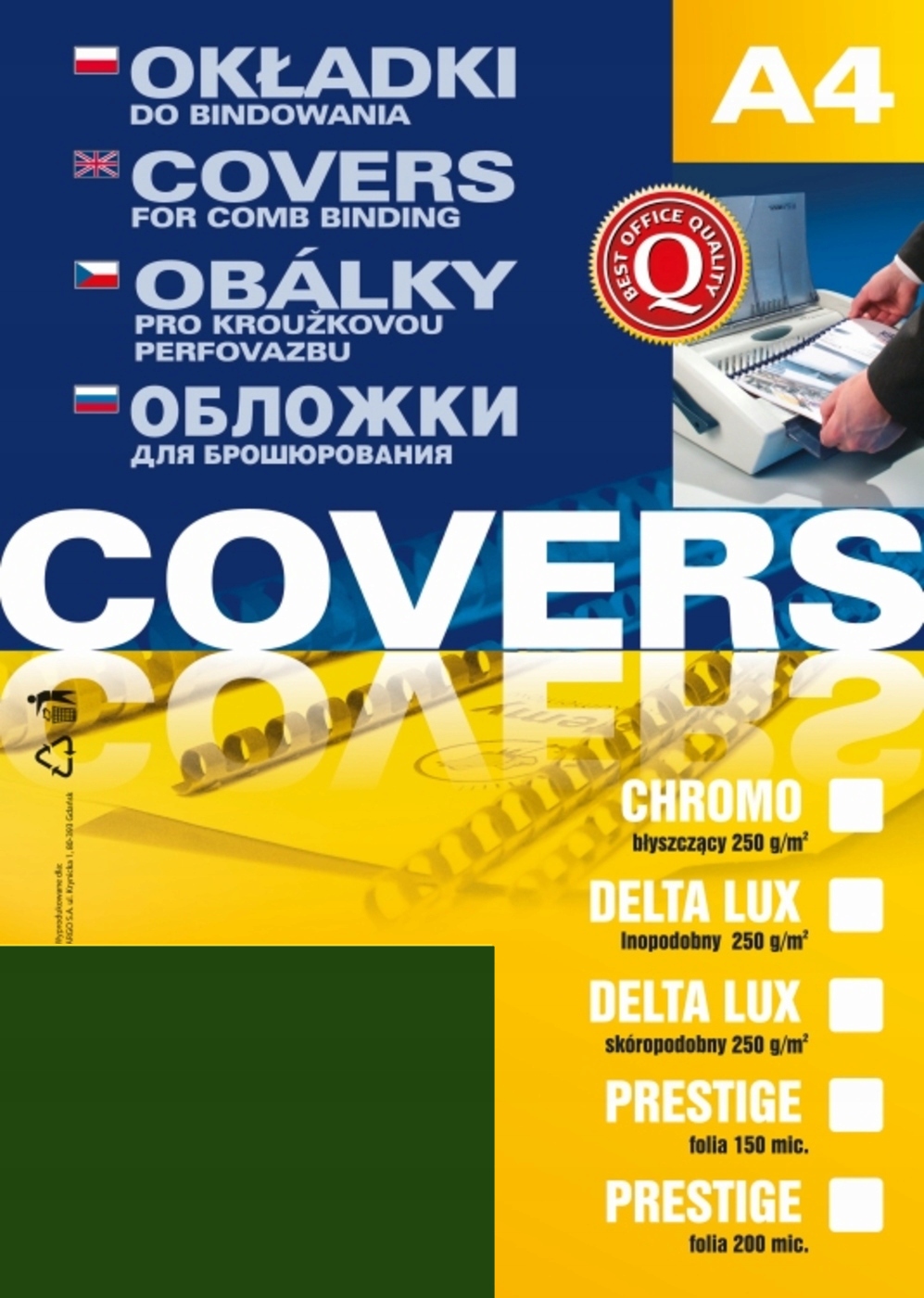 

Okładki do bindowania Argo Delta zielone skóra 100