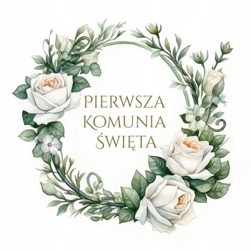 SERWETKI PAPIEROWE PIERWSZA KOMUNIA 33x33cm KOMUNIJNE OZDOBNE 20szt