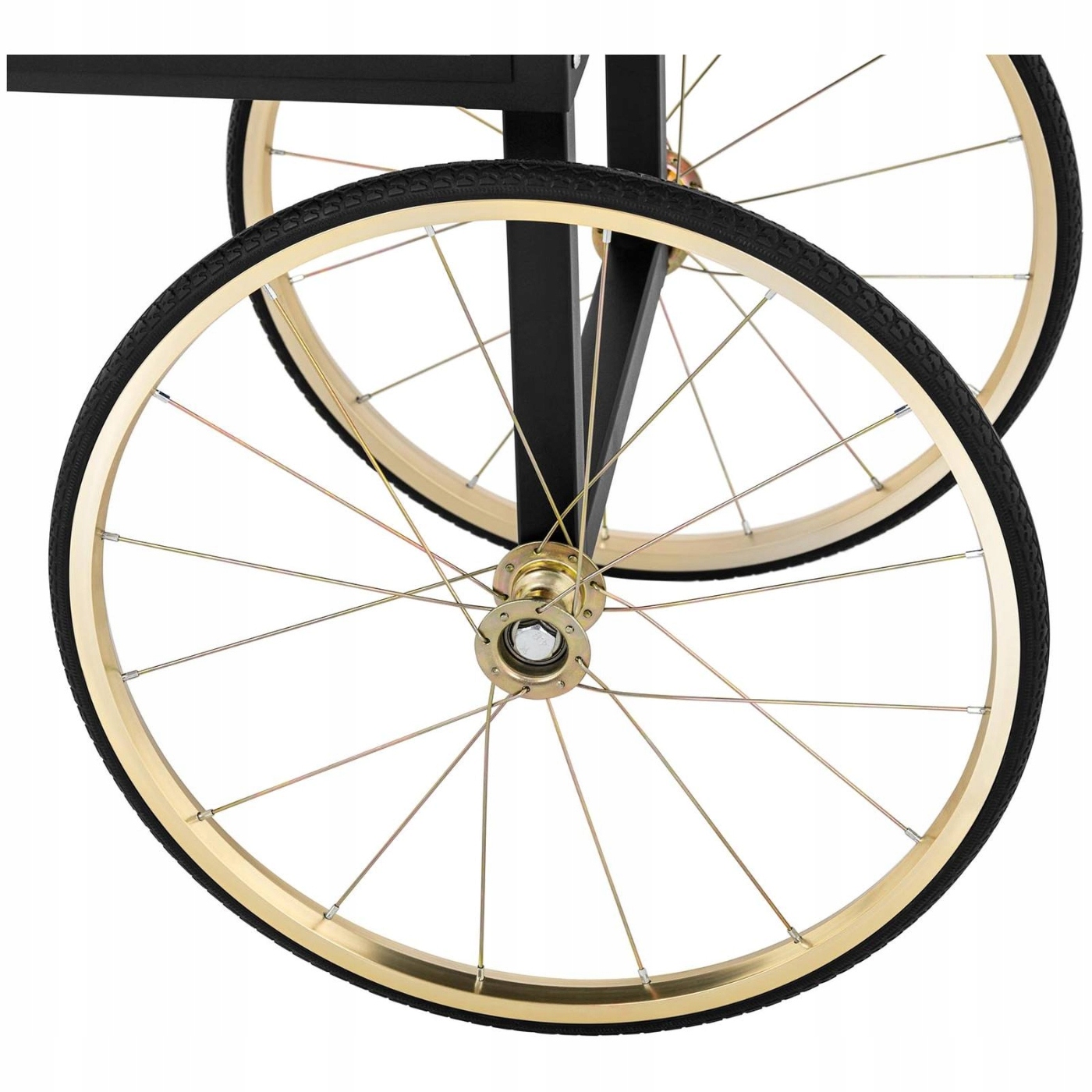 WÓZEK POD MASZYNĘ DO POPCORNU CZARNO-ZŁOTY 51x37cm Marka Royal Catering