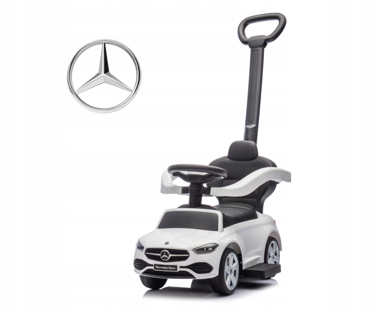 Milly Mally Pojazd Jeździk z rączką Mercedes C-Class White na Roczek