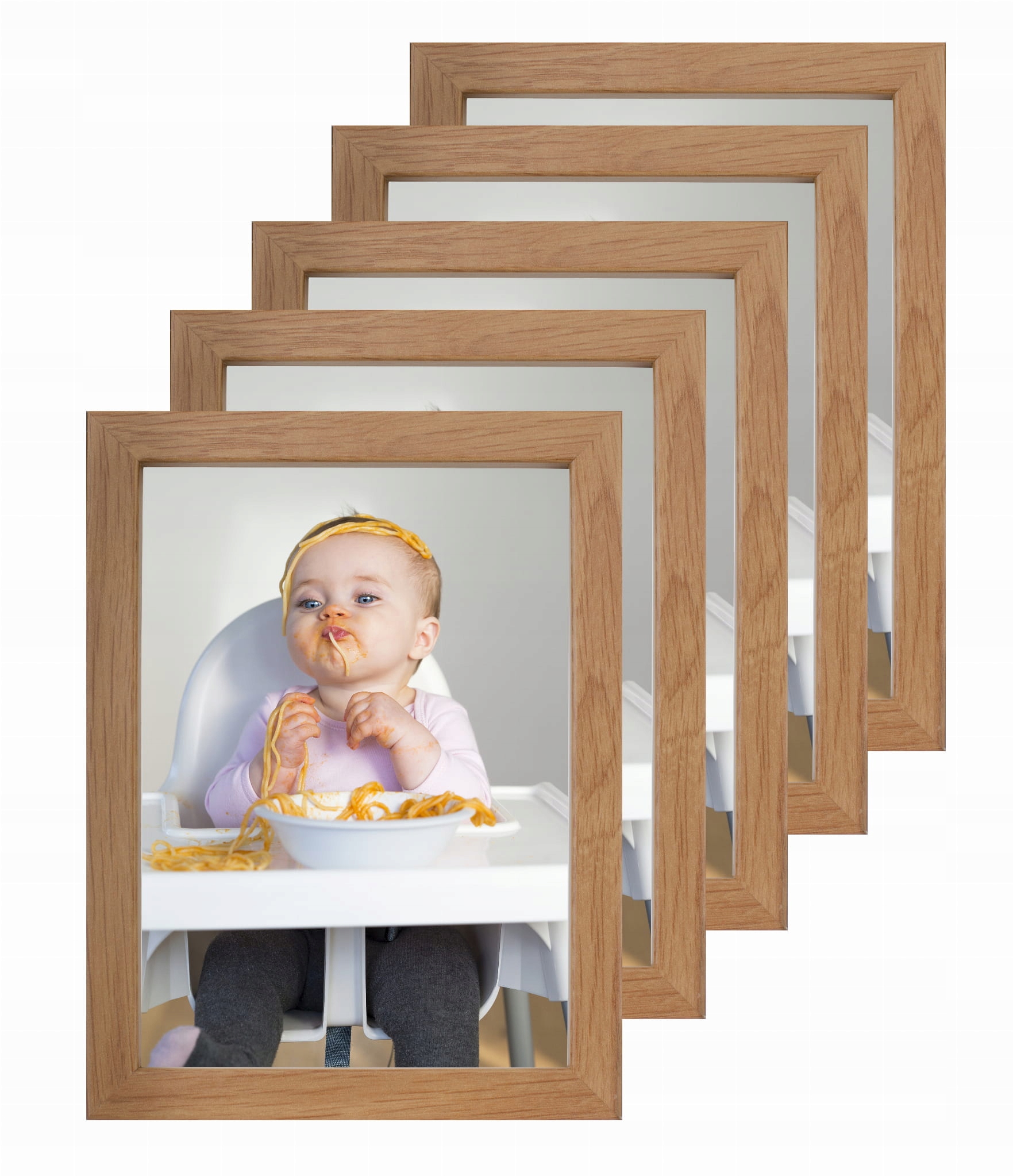 

Zestaw ramek do zdjęć 10x15 cm 5 szt dębowe szkło