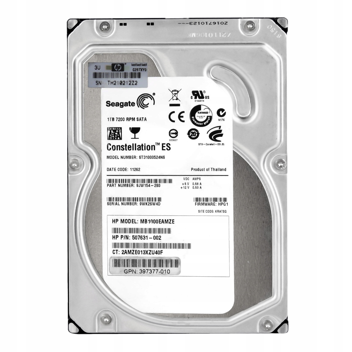 Hp 507631-002 1TB 7.2K 32MB Sata II 3.5'' MB1000EAMZE