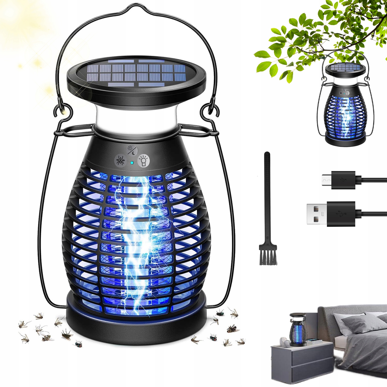 Lampa Proti Komárům Solární Se 3 Režimy Provozu IP66 Voděodolná 23,9*13*13 CM