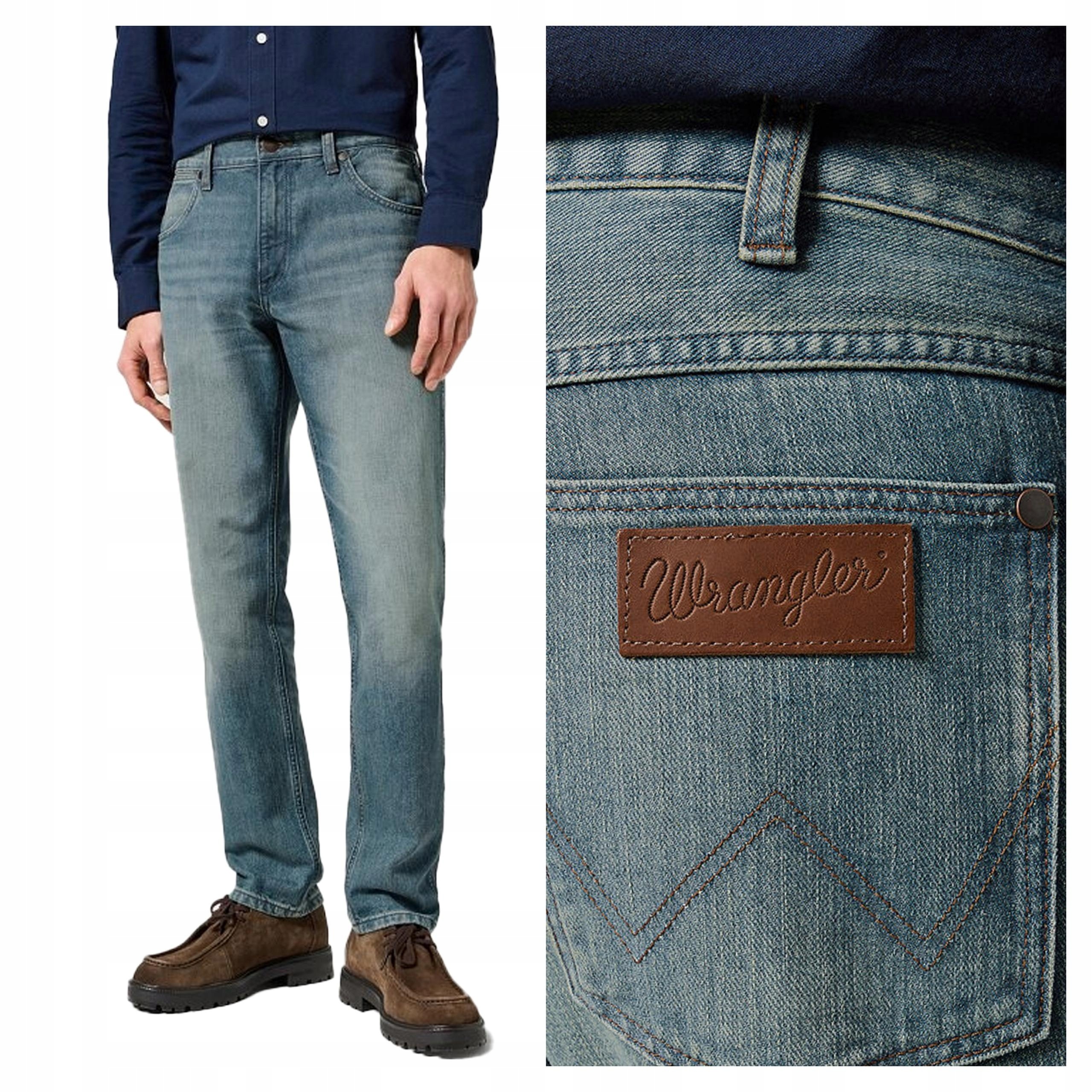 Pánské jednoduché džínové kalhoty Wrangler Greensboro W38 L32