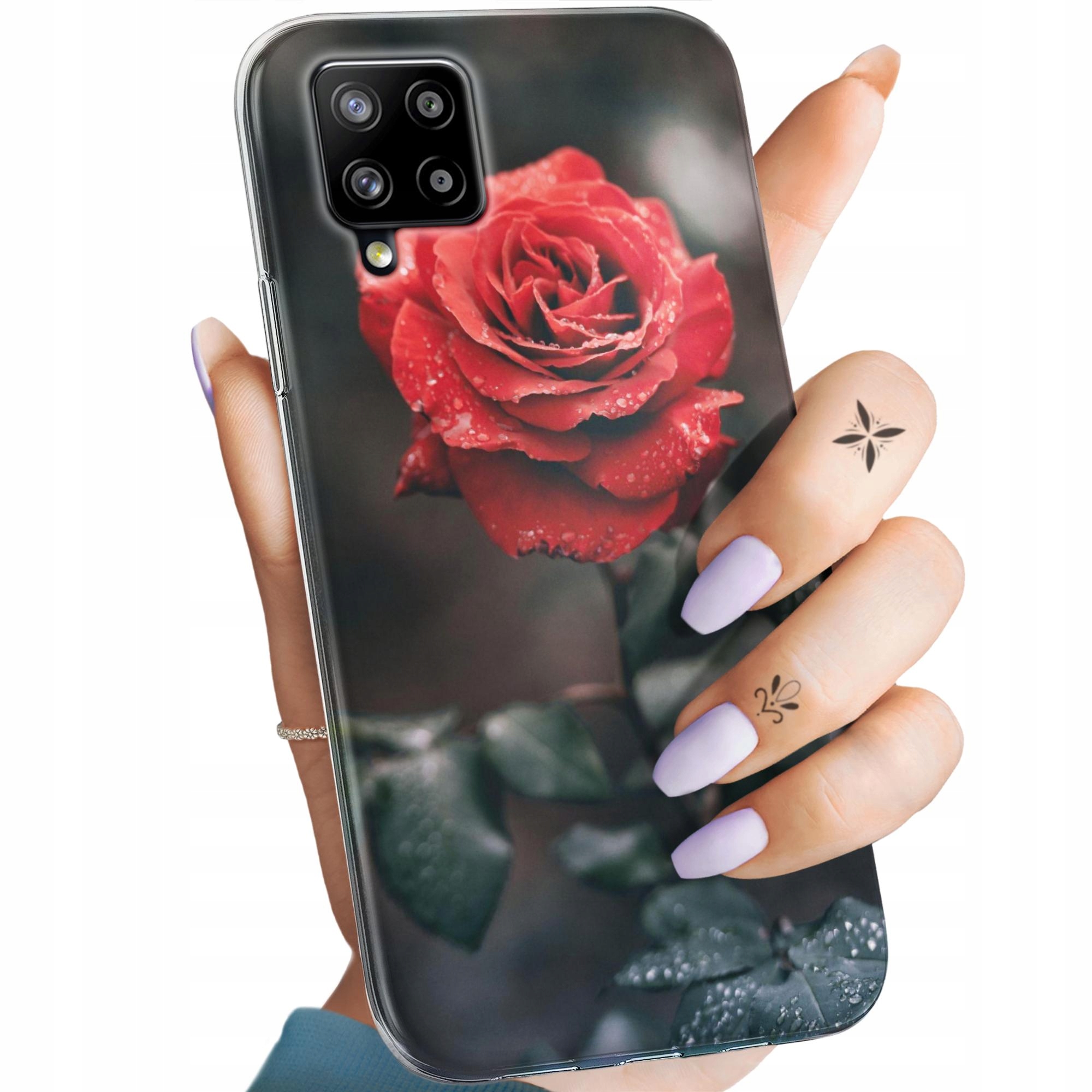 Etui Do Samsung A42 5G Róża Z Różą Rose Obudowa Pokrowiec Case