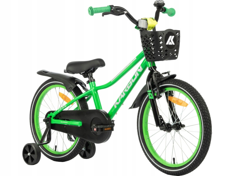 Rower dziecięcy Karbon Jazz 18 cali dla chłopca Zielony