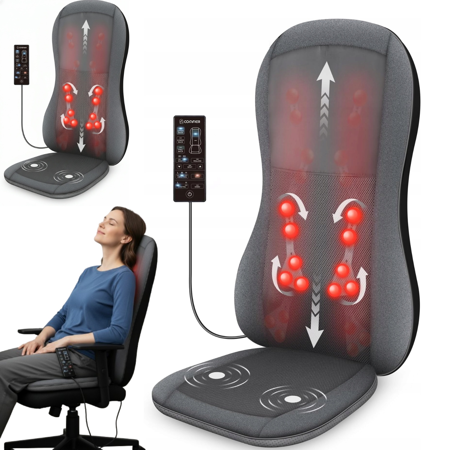 Masażer pleców Comfier Shiatsu 2D3D 10 węzłów z ciepłem