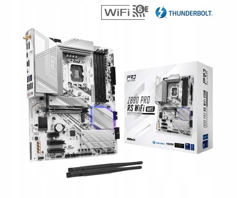 ASRock Mb Sc LGA1851 Z890 Pro Rs Wifi White, Intel Z890, 4xDDR5, …