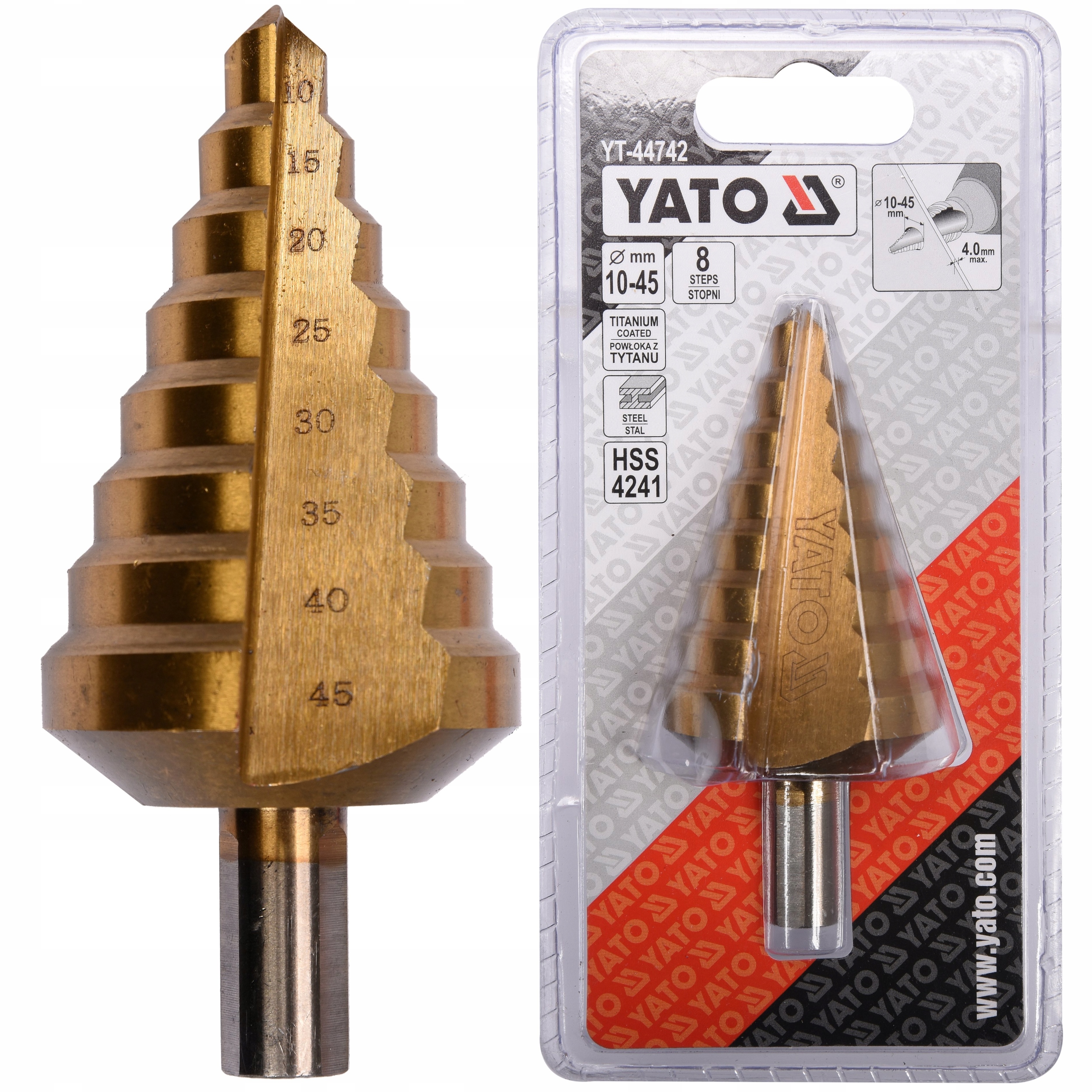 

Yato Wiertło Stopniowe Hss Stożkowe 10 45 mm