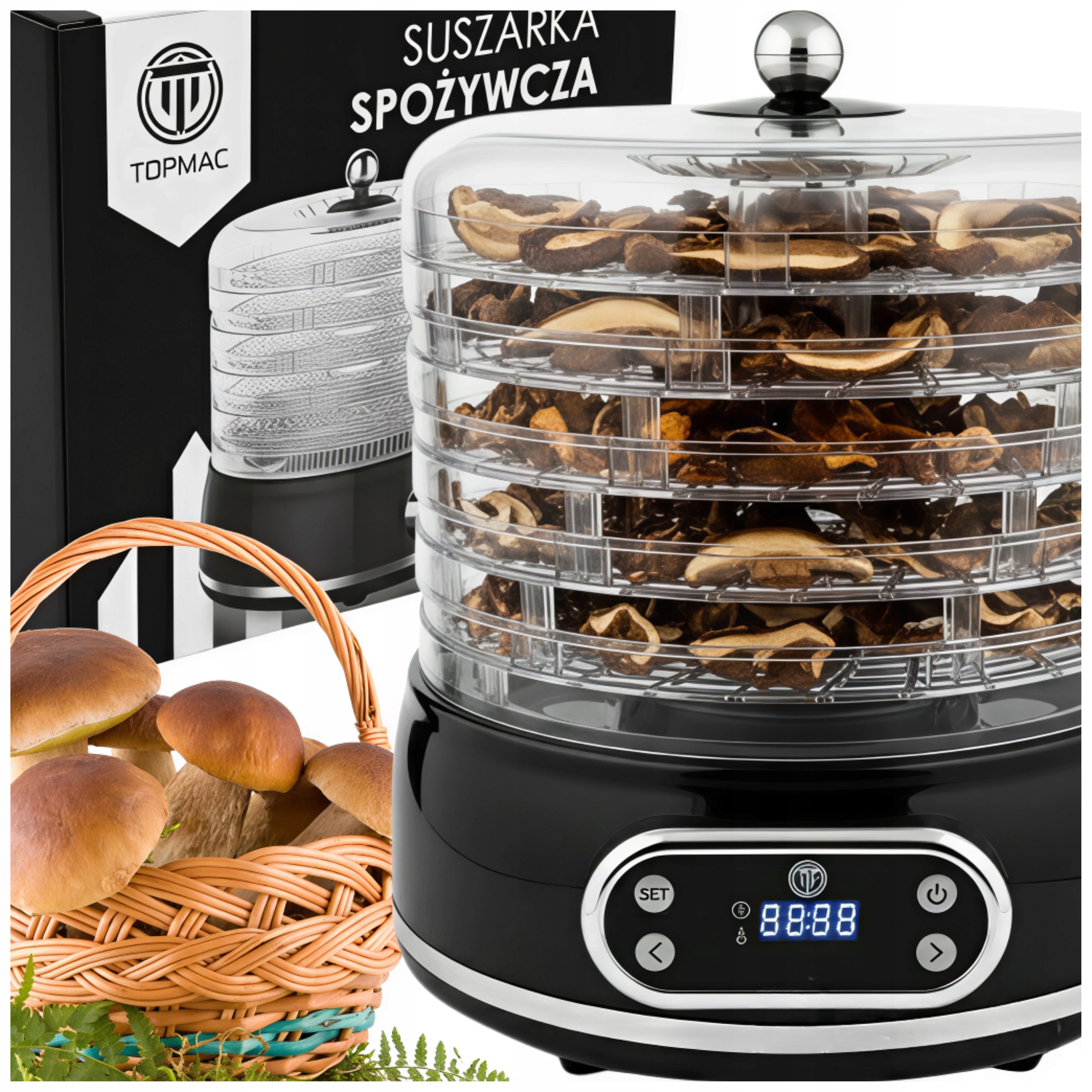 Sušička Hub Zeleniny S Regulací Teploty A Časovačem 1-72 h