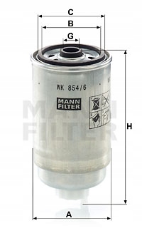 

Mann-Filter Wk 854/6 Filtr paliwa Pp 968