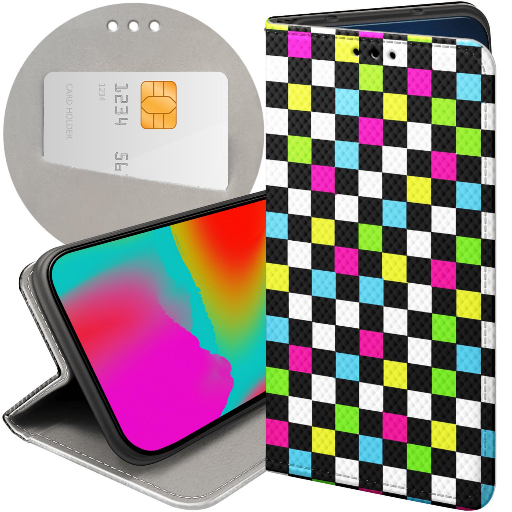Etui Z Klapką Do Oppo RENO12 5G Kratka Kratki Krata Futerał Pokrowiec
