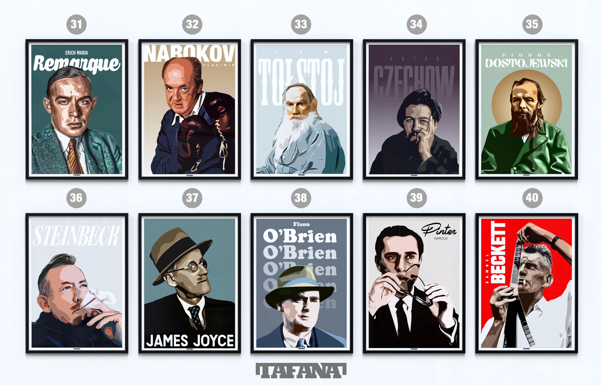 Plakat Norwid Kapuściński Gombrowicz Różewicz A3 Szerokość produktu 29.7 cm