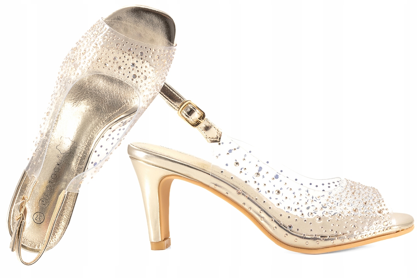 Potocki Gelové Sandály 25-43317GD, Transparentní Lodičky Na Podpatku, Velikost 38