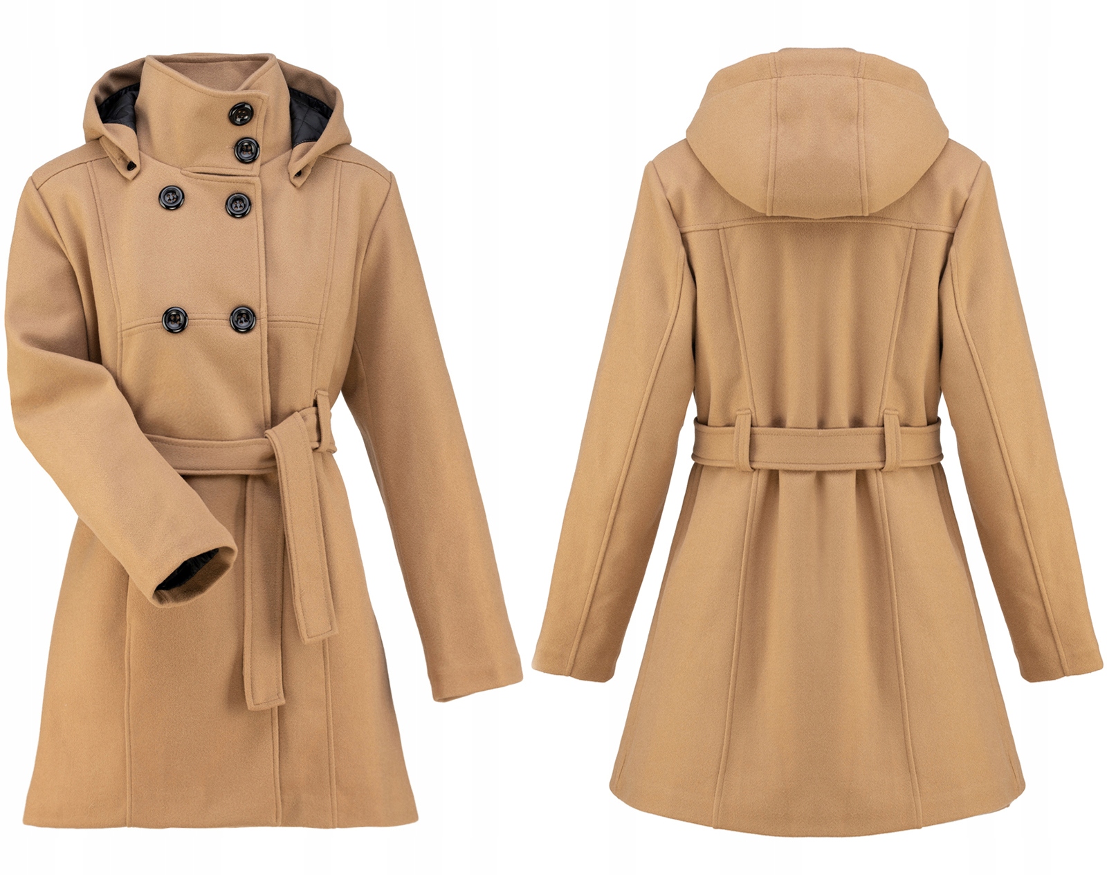 S Páskem Klasický Kabát S Kapucí_barvy_m