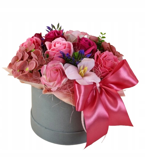 Flowerbox Mýdlové květiny ve velurové krabičce Dárek Kytice