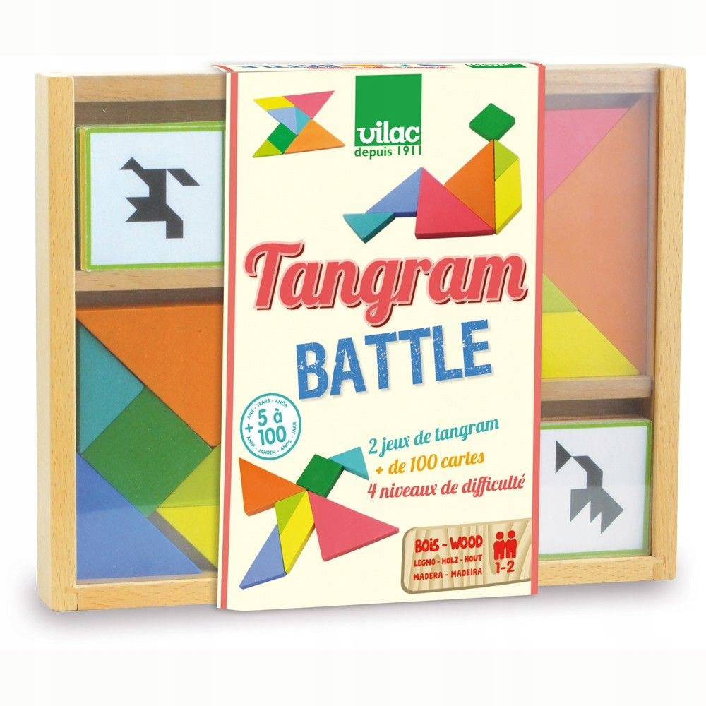 Vilac: gra Tangram podwójny drewniany 5+ 6061