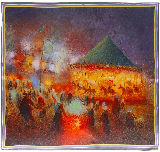 Hedvábná šála Dámská šála 100% hedvábí 65x65 cm Šála na krk