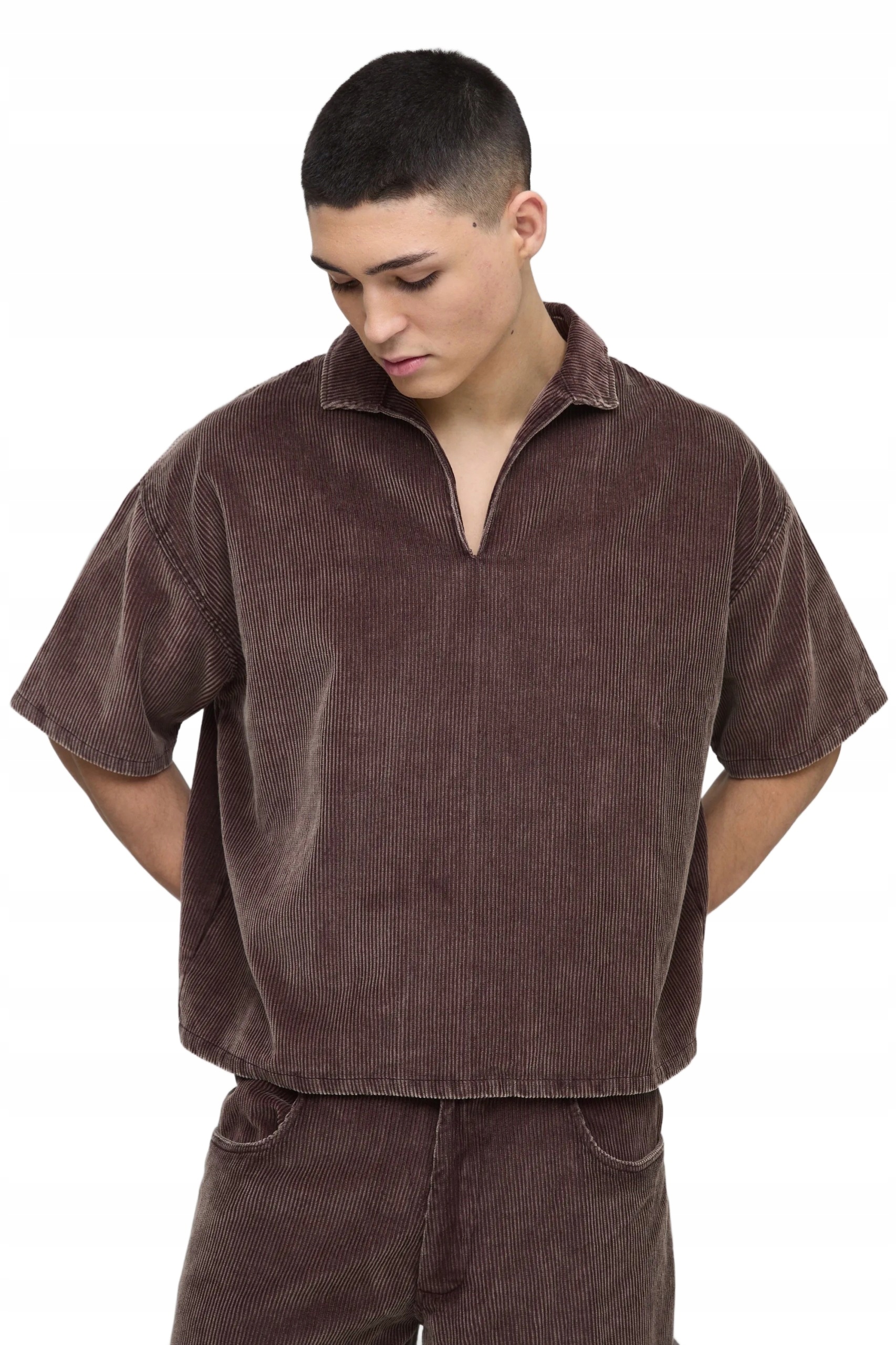 Boohooman Pánská Ležérní Košile S Krátkým Rukávem A Límečkem Z3A