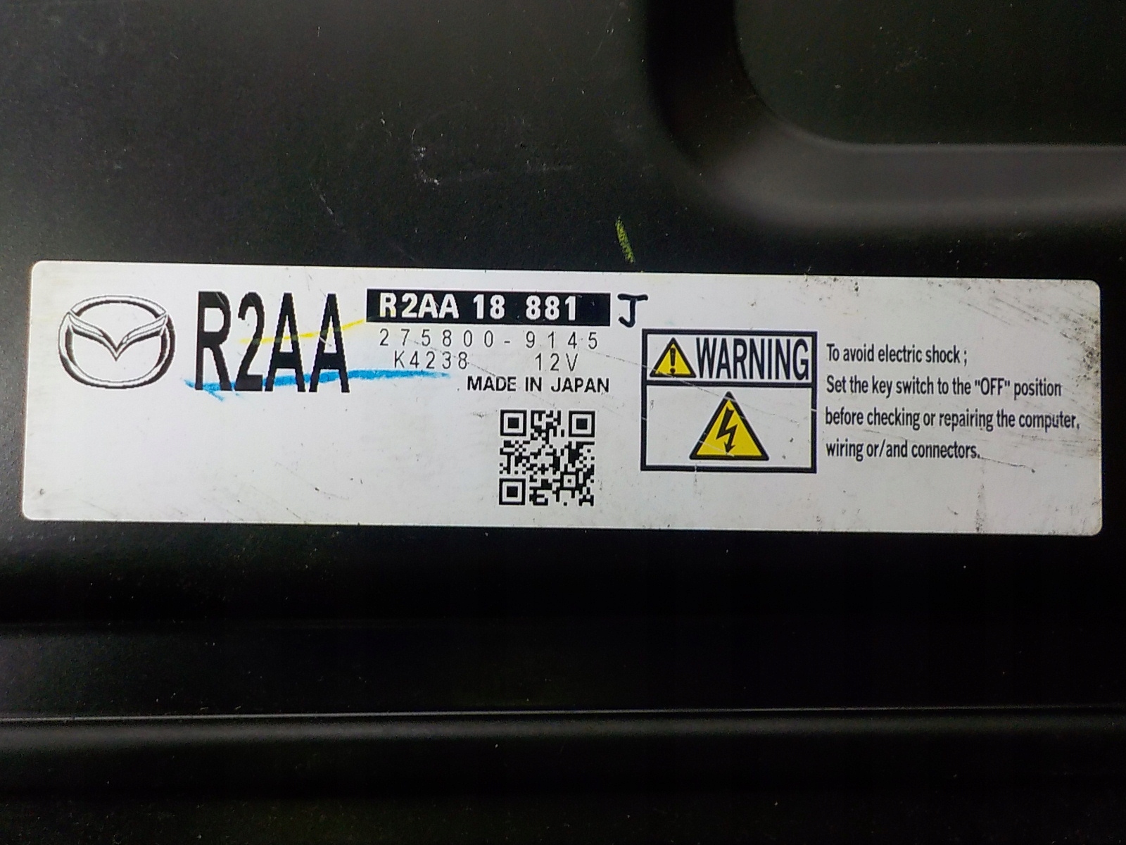 MAZDA 6 II computer control unit 275800-9145 R2AA18881