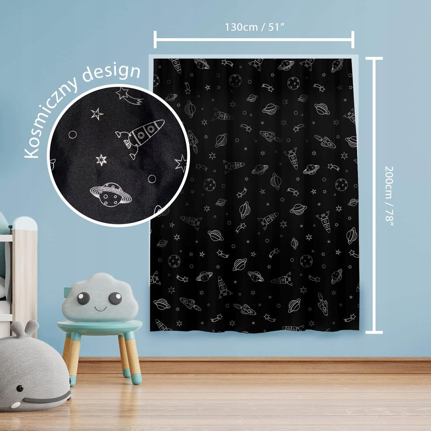 ZASŁONA ZACIEMNIAJĄCA PRZYSSAWKI PODRÓŻNA DO SAMOCHODU POKOJU prosty montaż Długość (cm) 200