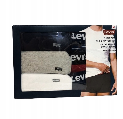 Levi's set 3 tričko 3 páry pánske boxerky viacfarebné logo M