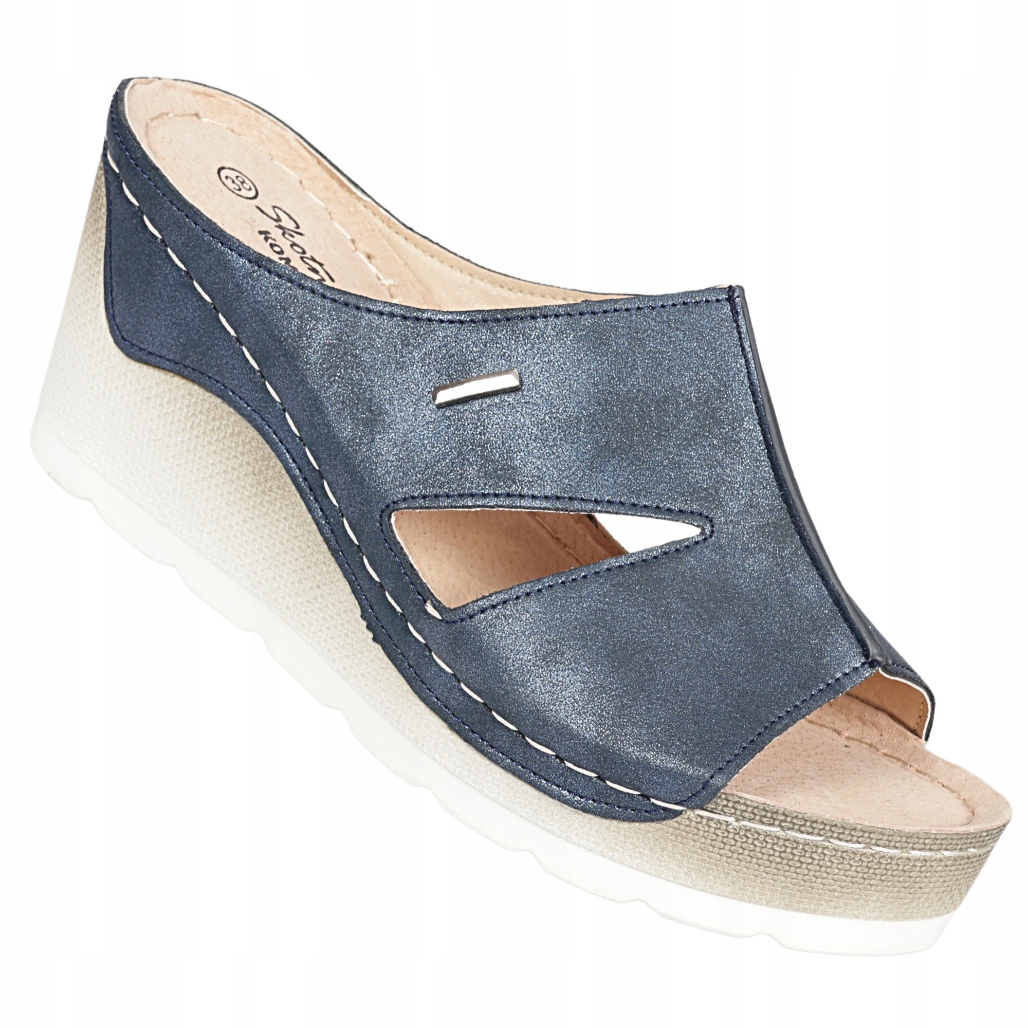 Klapki damskie na koturnie Skotnicki KL-3-0611 38