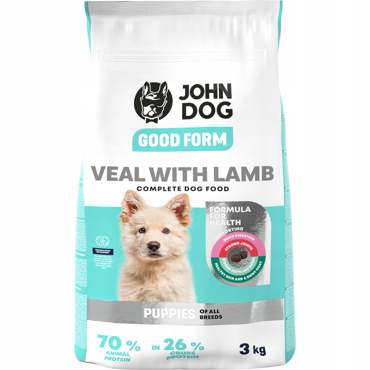 Krmivo suché John Dog telecí jehněčí pro štěňata 3 kg
