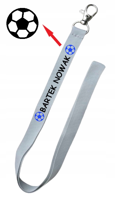 Smycz na klucze z nadrukiem IMIĘ NAZWISKO i KLASA - dużo kolorów