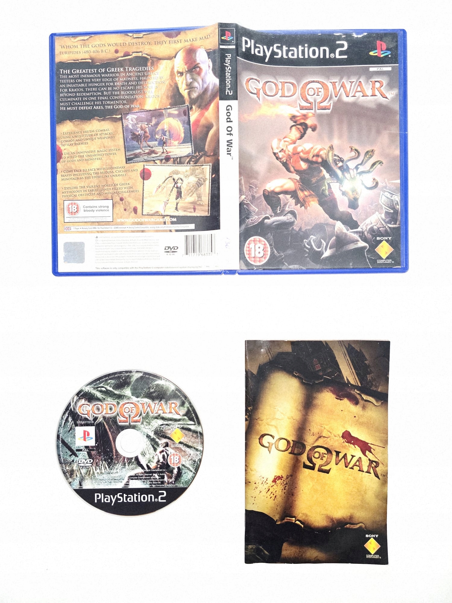 GOD OF WAR PIERWSZA CZĘŚĆ - WYD. ANGIELSKIE - PS2 PlayStation 2