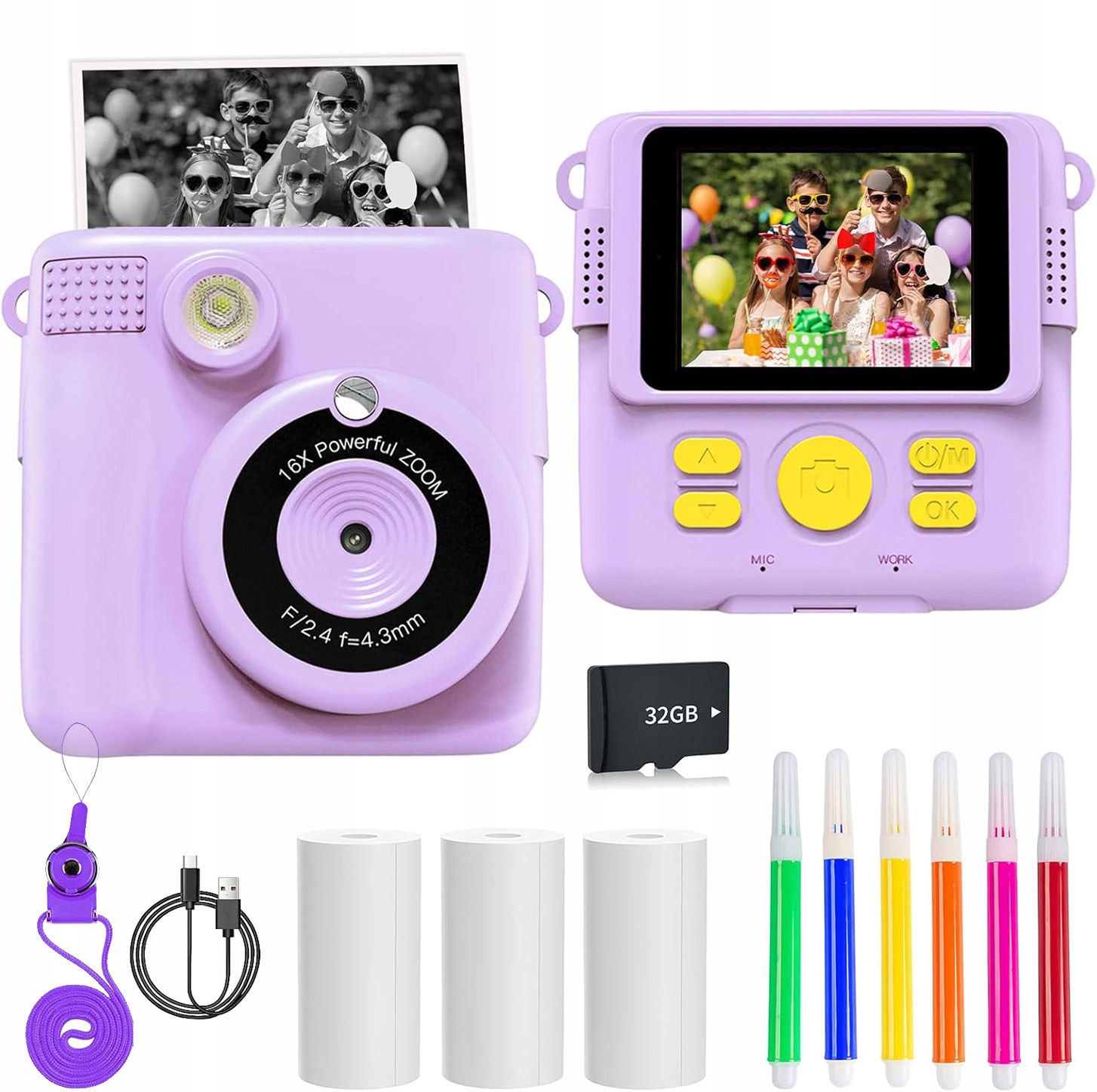 Instantní Fotoaparát S 2,4“ Displejem Ips A Okamžitou Termální Tiskárnou