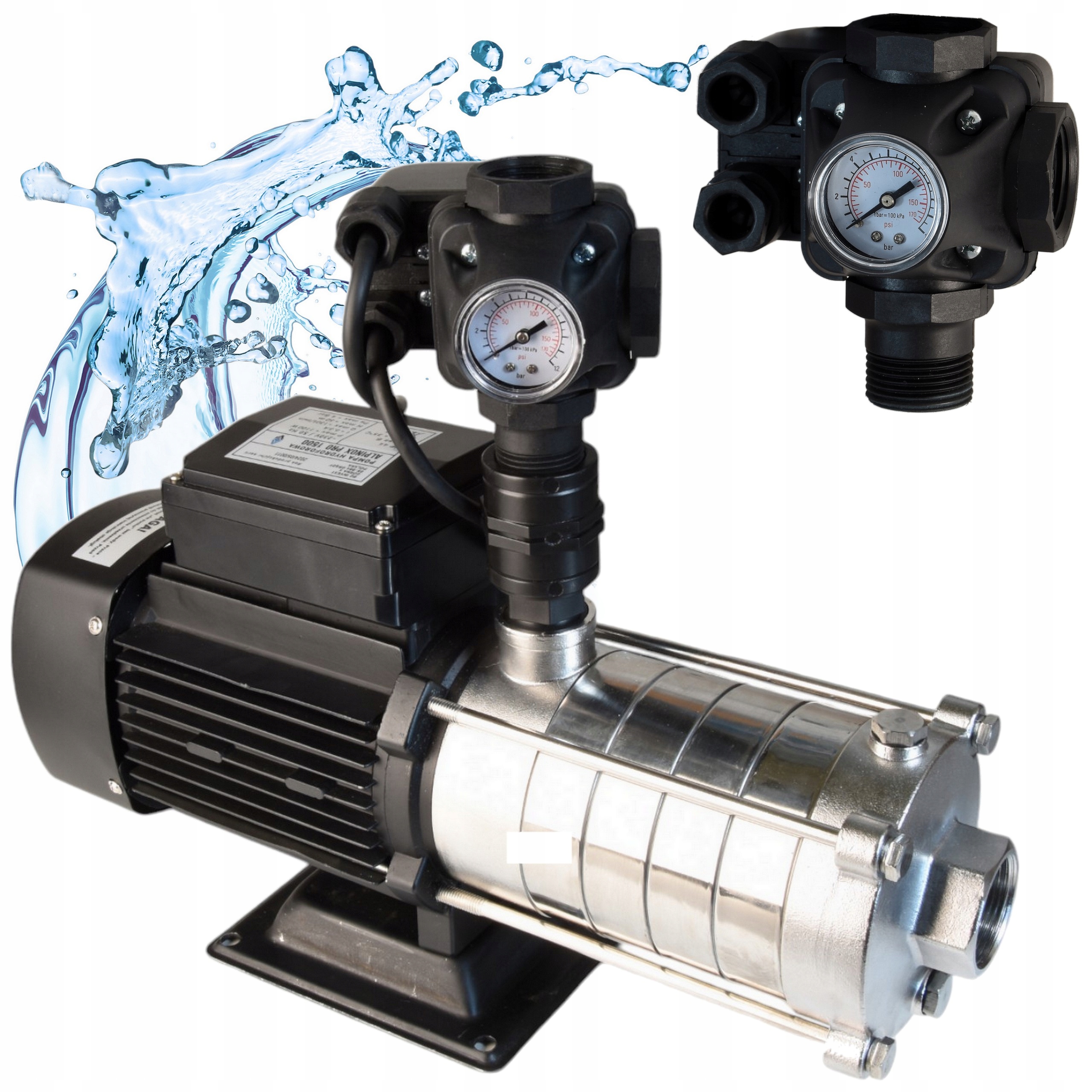 Čerpadlo S Príslušenstvom na vodu Alpinox Inox Hydrofor 7800 l/h 1100 W Výkon Premium