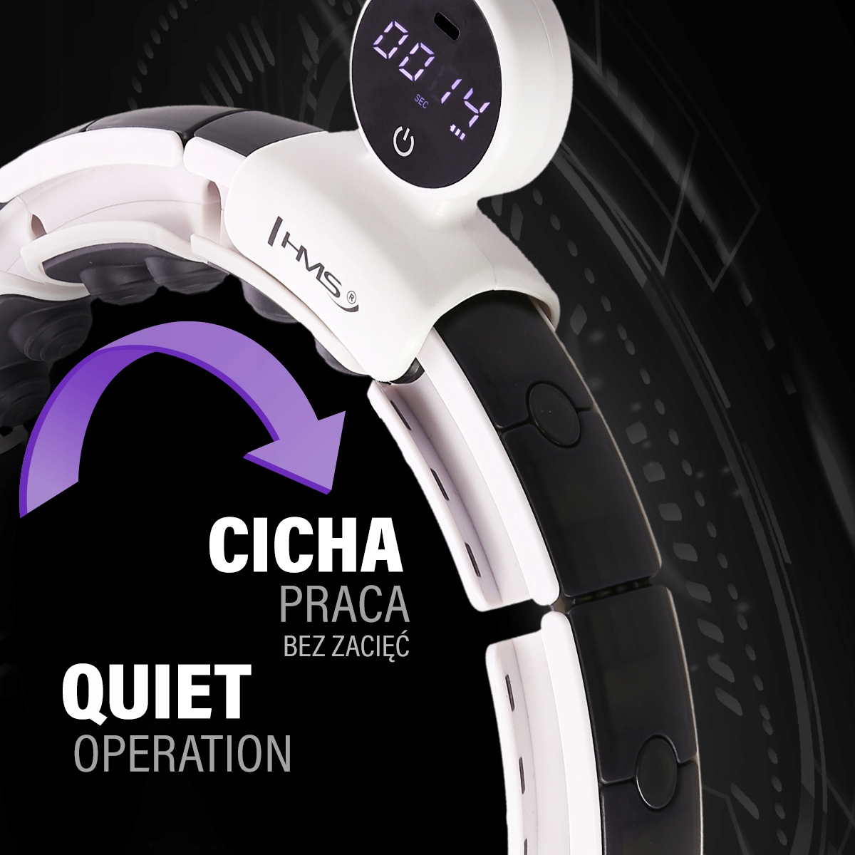 HULA HOP Z MAGNESAMI ,WYŚWIETLACZEM I OBCIĄŻNIKIEM KOŁO SMART TRENING SPORT Waga 0.15 kg