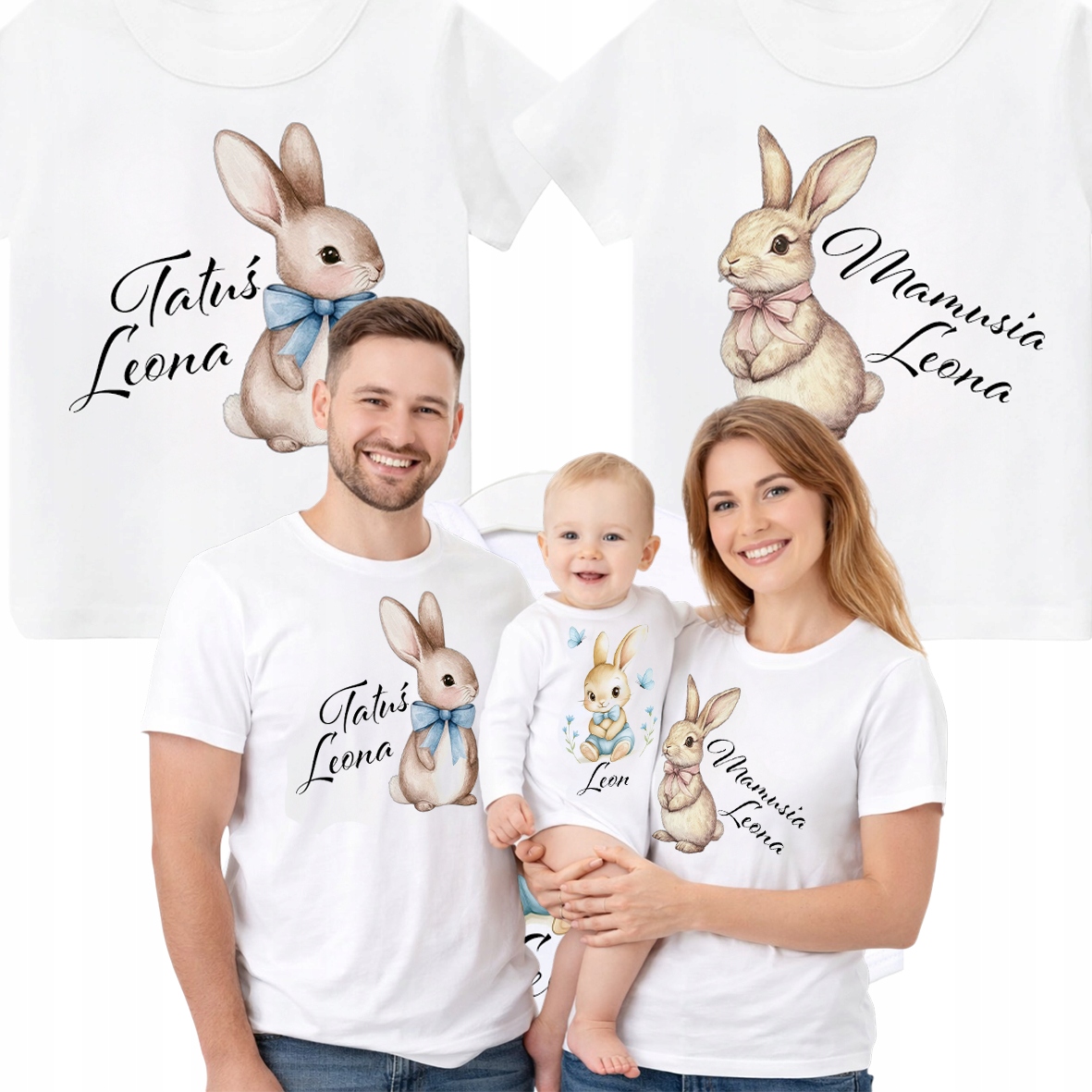 Sada Rodinných Triček Na Velikonoce Táta Máma Dítě Personalizace